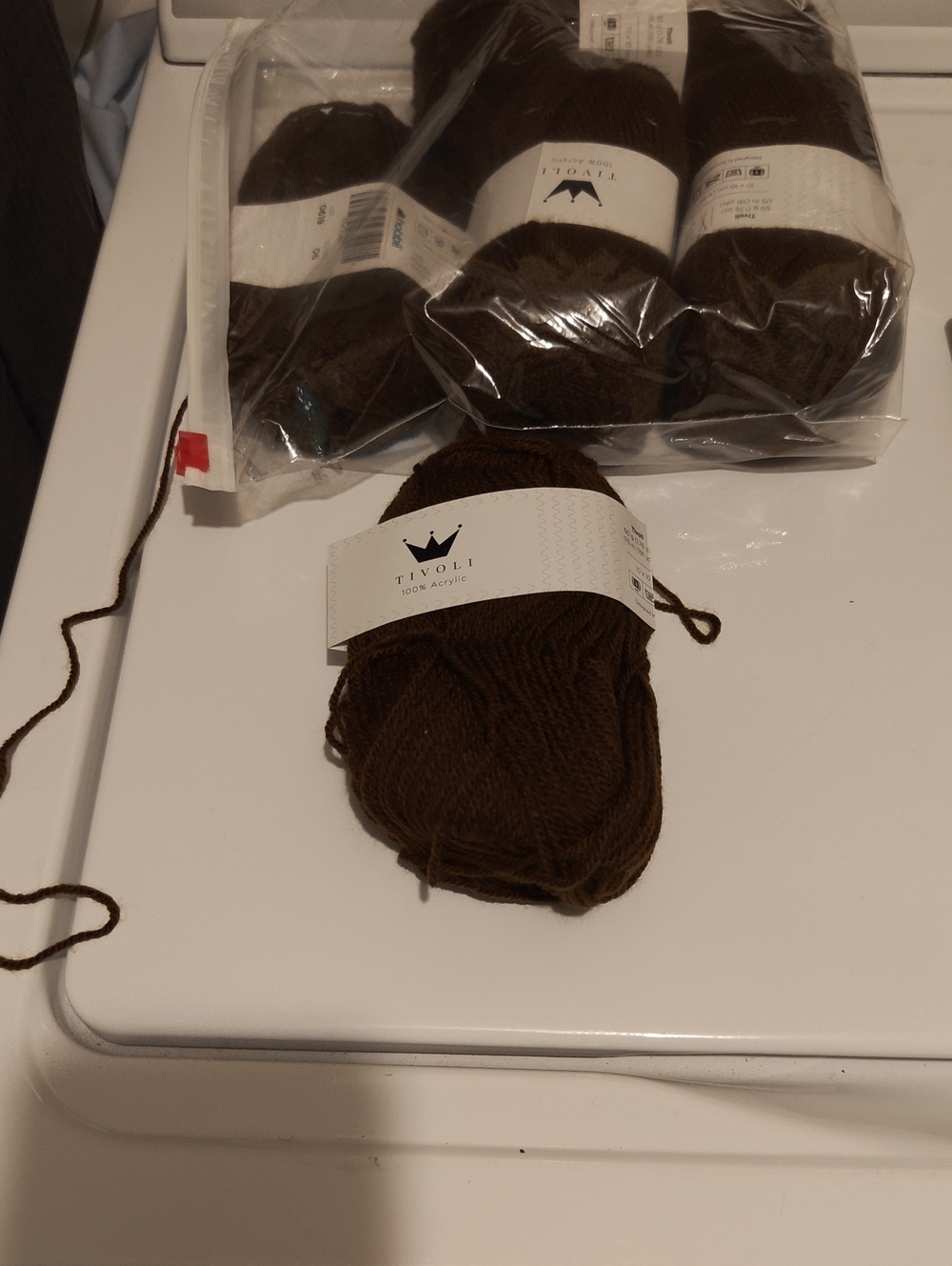 Brown Yarn, 5 Skeins